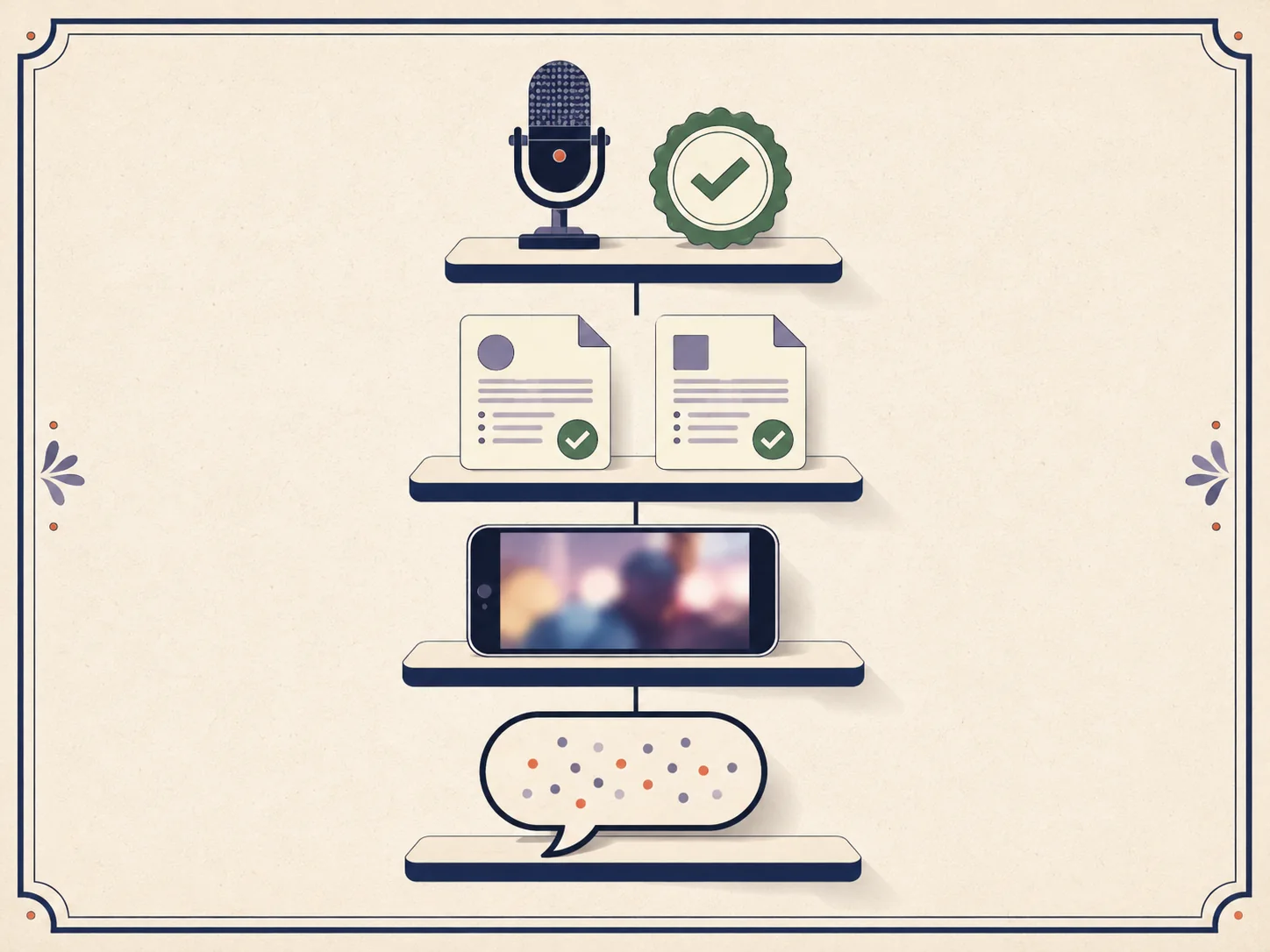 Illustration moving from online chatter and a blurry phone clip to a direct public statement
